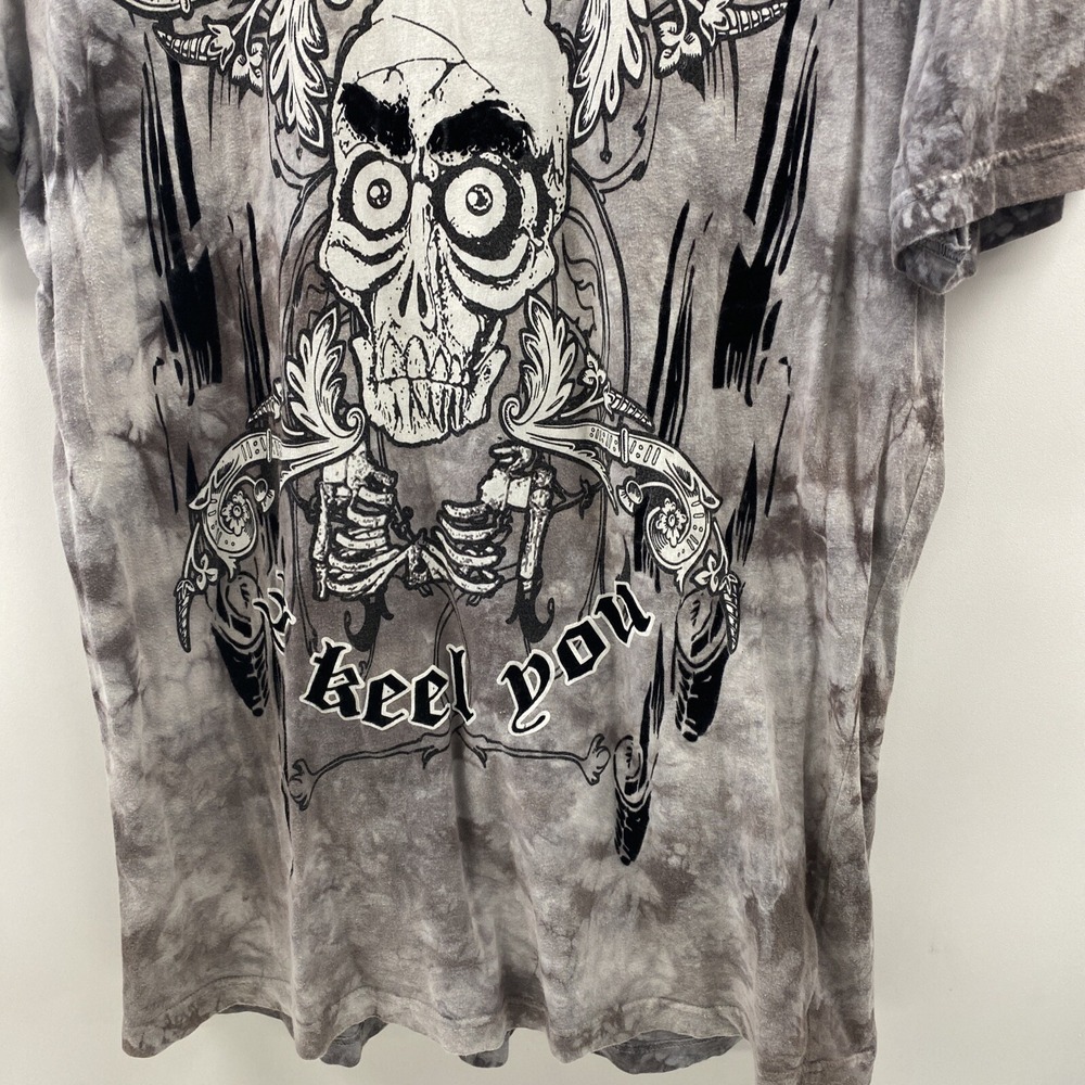 Jeff Dunham Achmed "Silence I Keel You" T-shirt mens large gray tie dye short sl - Picture 4 of 12